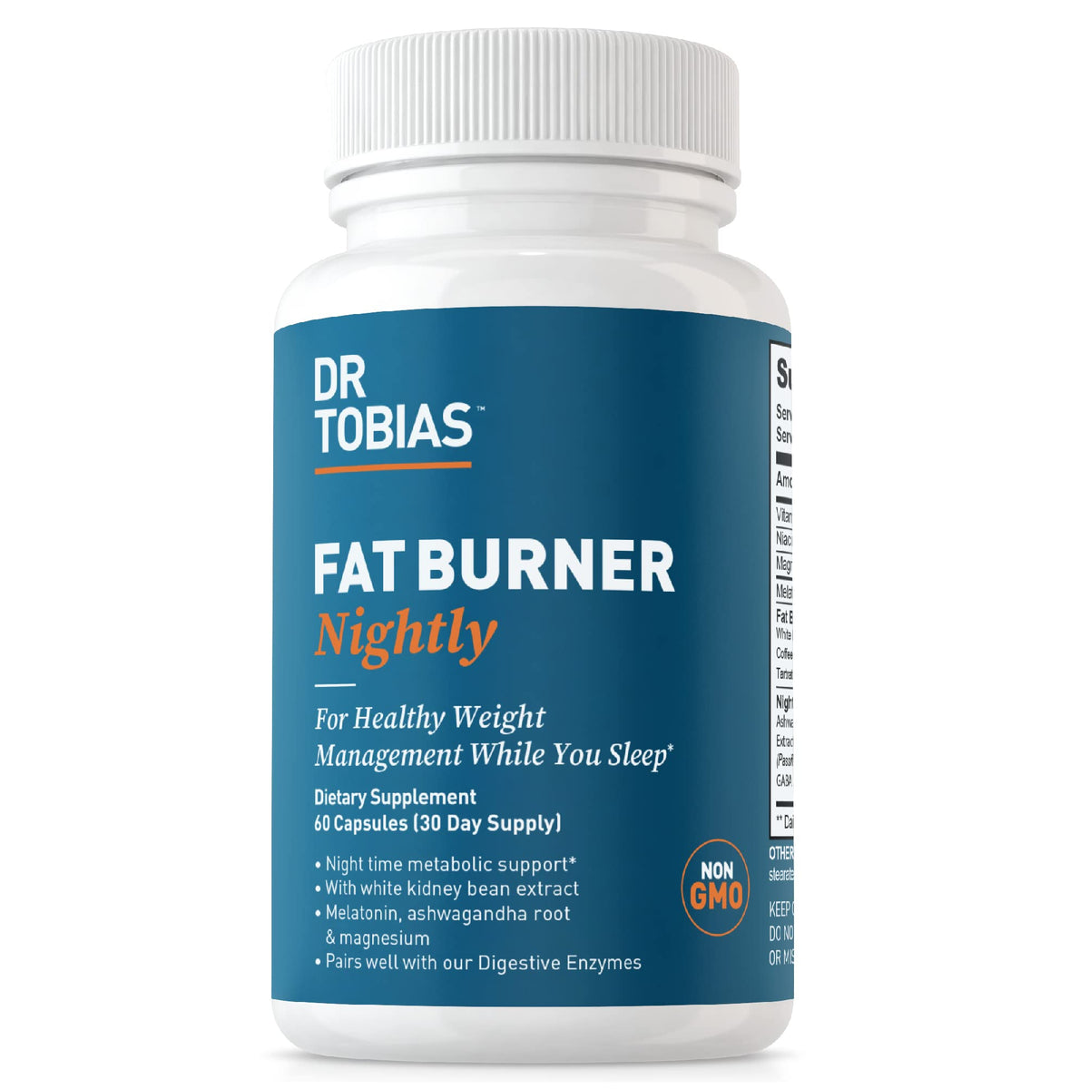 Dr. Tobias Night Time Fat Burner 68g front view with packaging