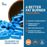 Dr. Tobias Night Time Fat Burner 68g on a wooden table