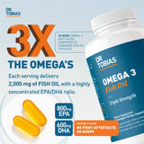 Dr. Tobias Omega 3 Fish Oil Extra Strength 2000mg softgels side view