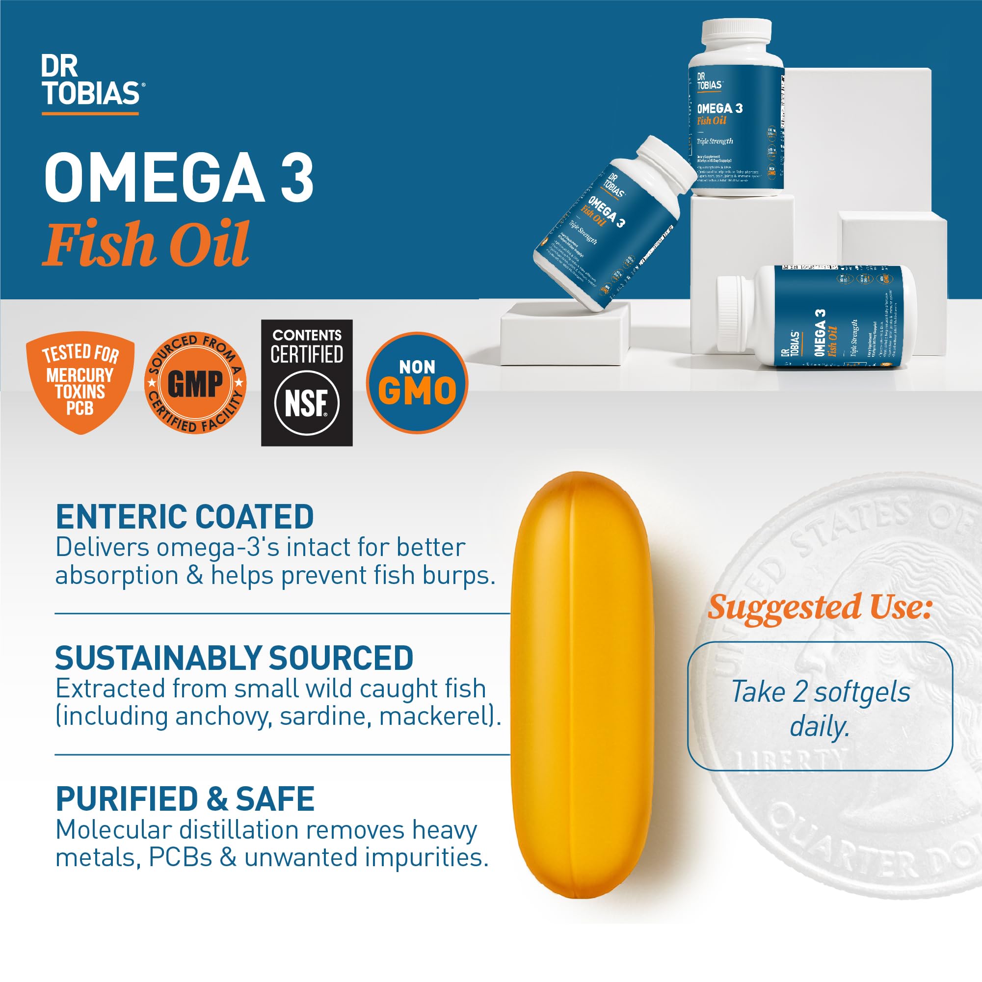 Dr. Tobias Omega 3 Fish Oil supplement facts