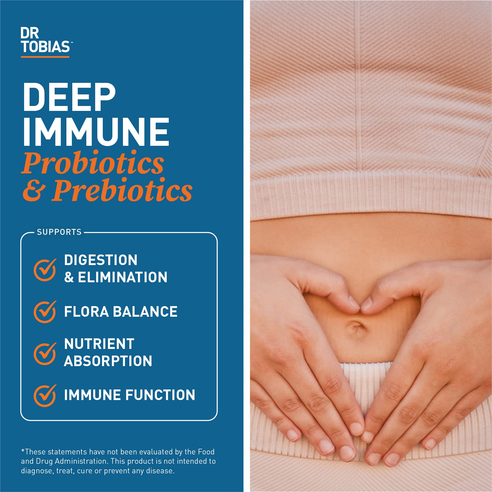 Dr. Tobias Prebiotic Probiotic Capsules back view with ingredient list