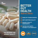 Dr. Tobias Prebiotic Probiotic Capsules nutritional information label