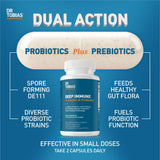 Dr. Tobias Prebiotic Probiotic Capsules side view showing capsule details