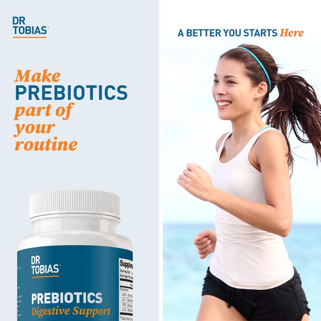 Dr. Tobias Prebiotic Supplement 15mg bottle with a measuring spoon