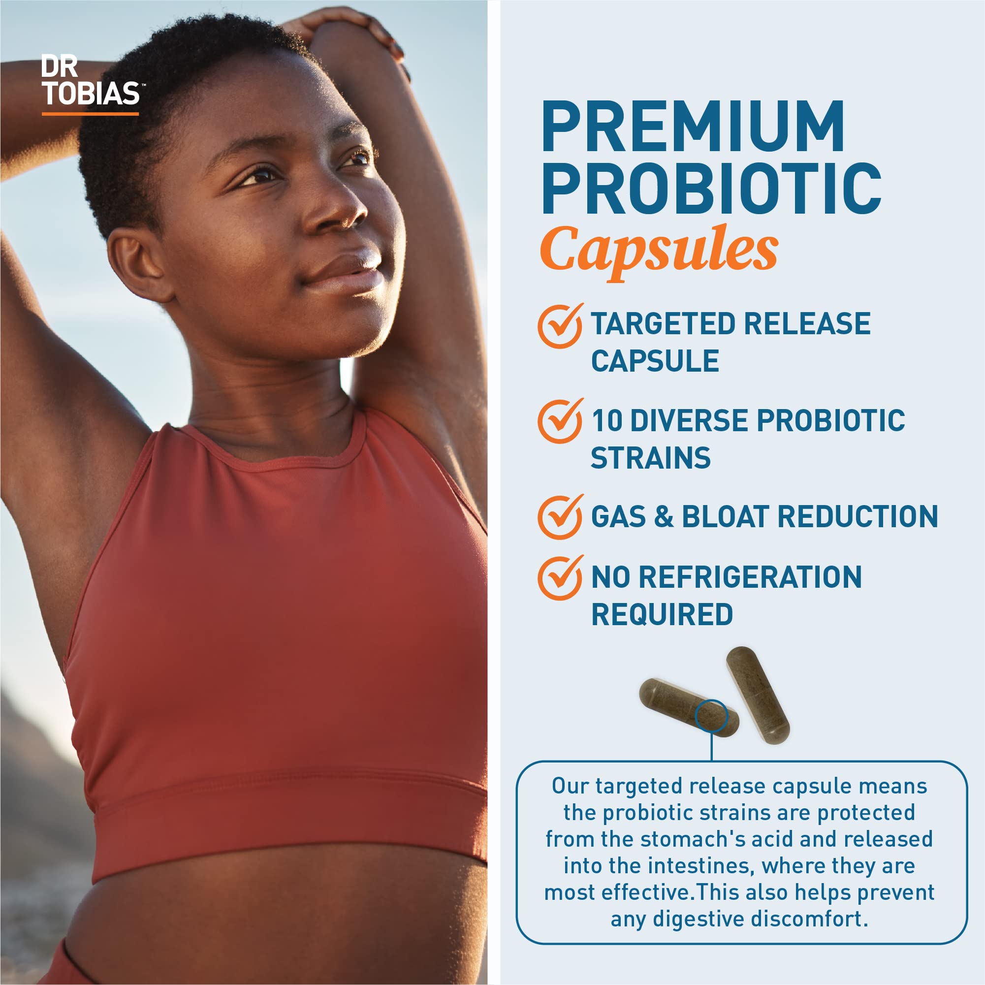 Dr. Tobias Probiotics Supplement capsule close-up