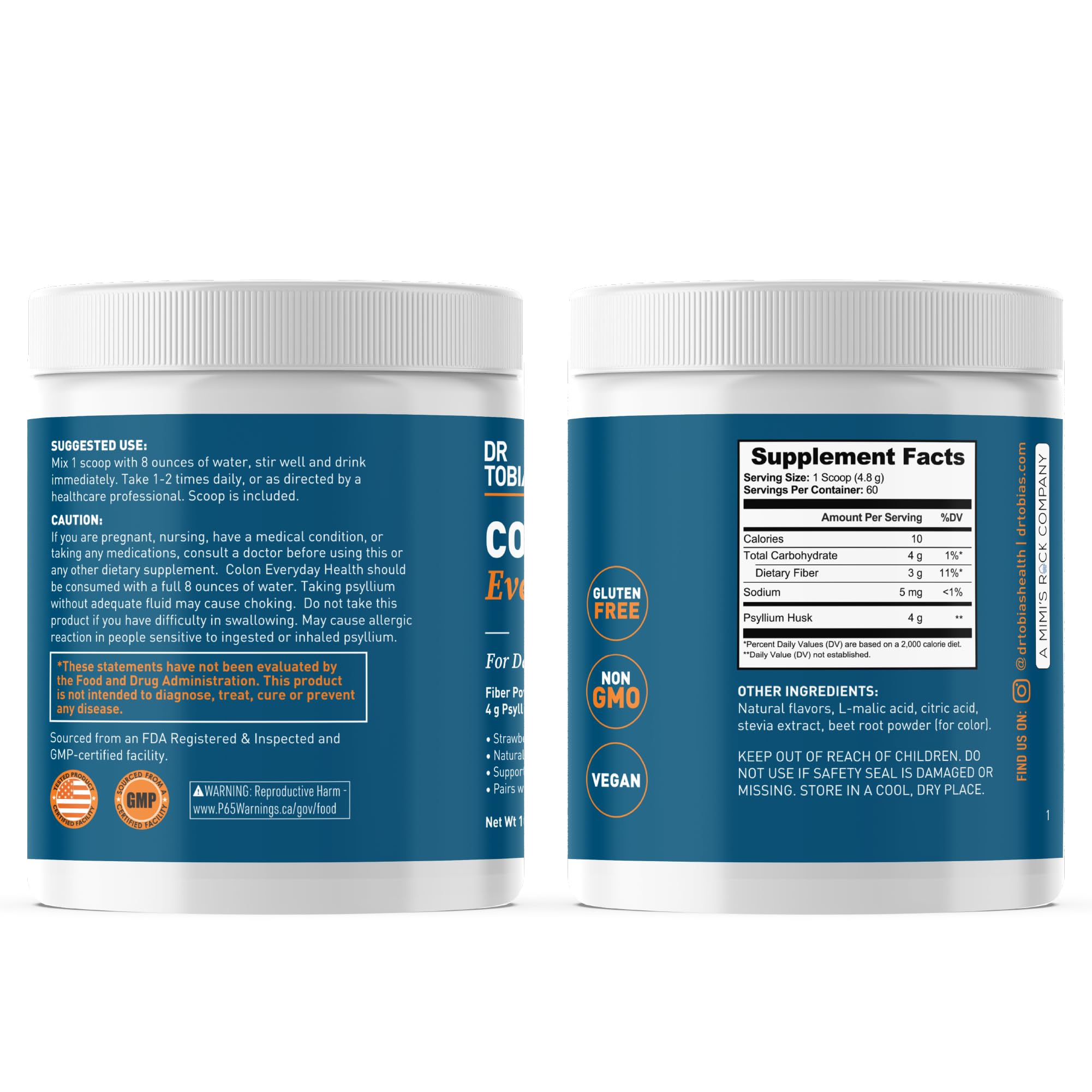 Dr. Tobias Psyllium Husk Powder 350g on kitchen counter