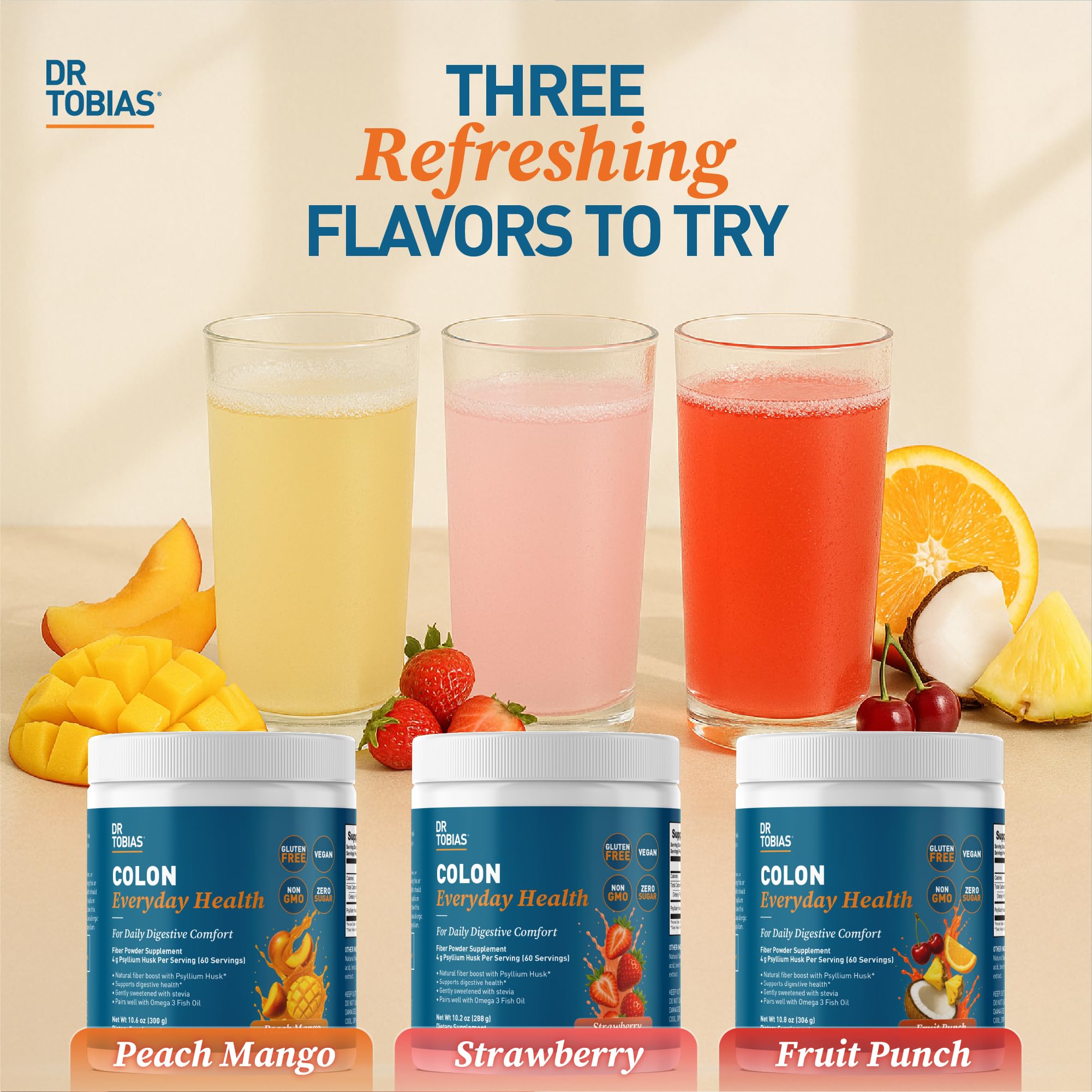 Dr. Tobias Psyllium Husk Powder Peach Mango flavour