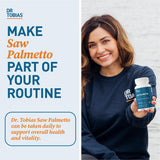 Dr. Tobias Saw Palmetto Supplement 500mg displayed with herbal ingredients