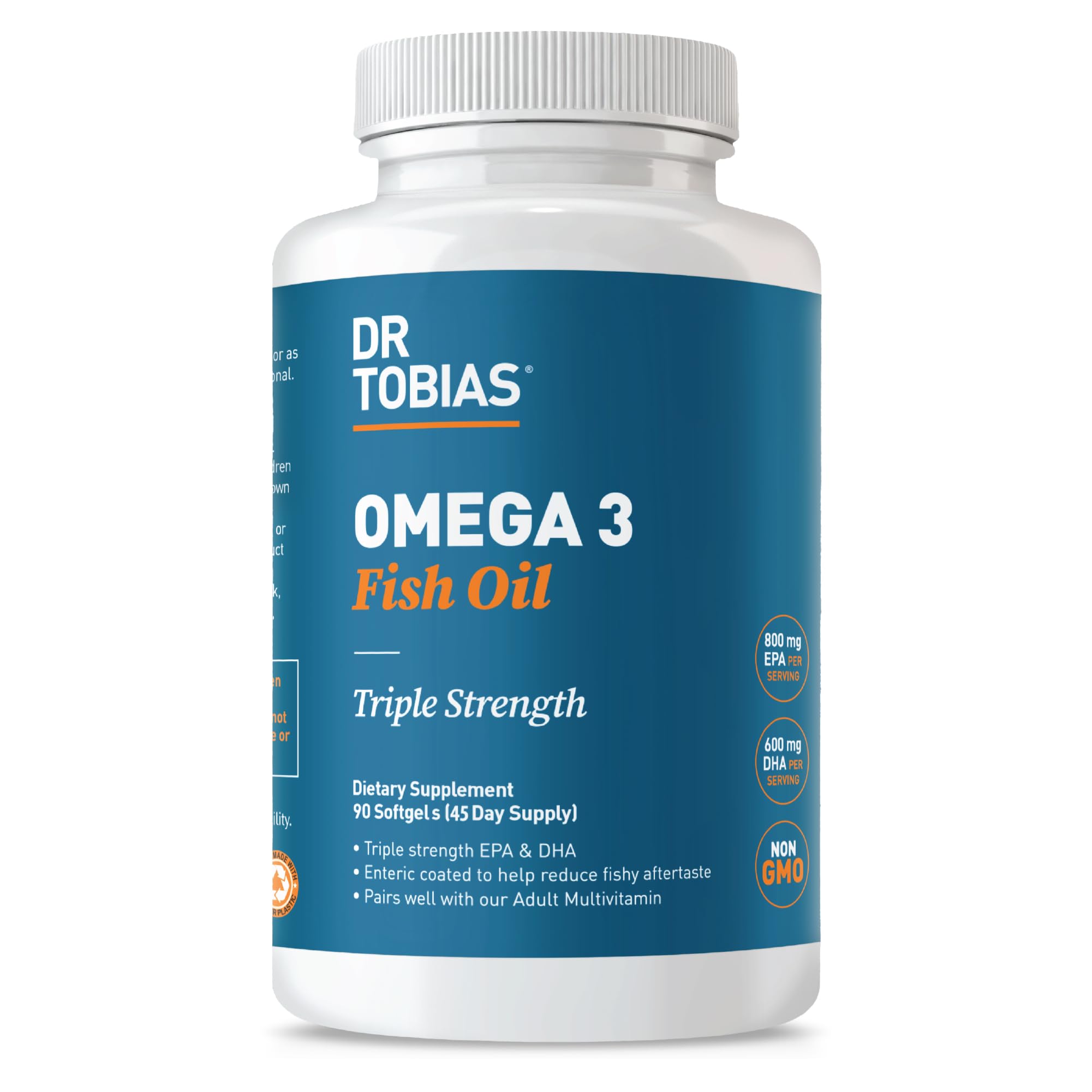 Dr. Tobias Triple Strength Omega 3 Fish Oil 2000mg softgel front view