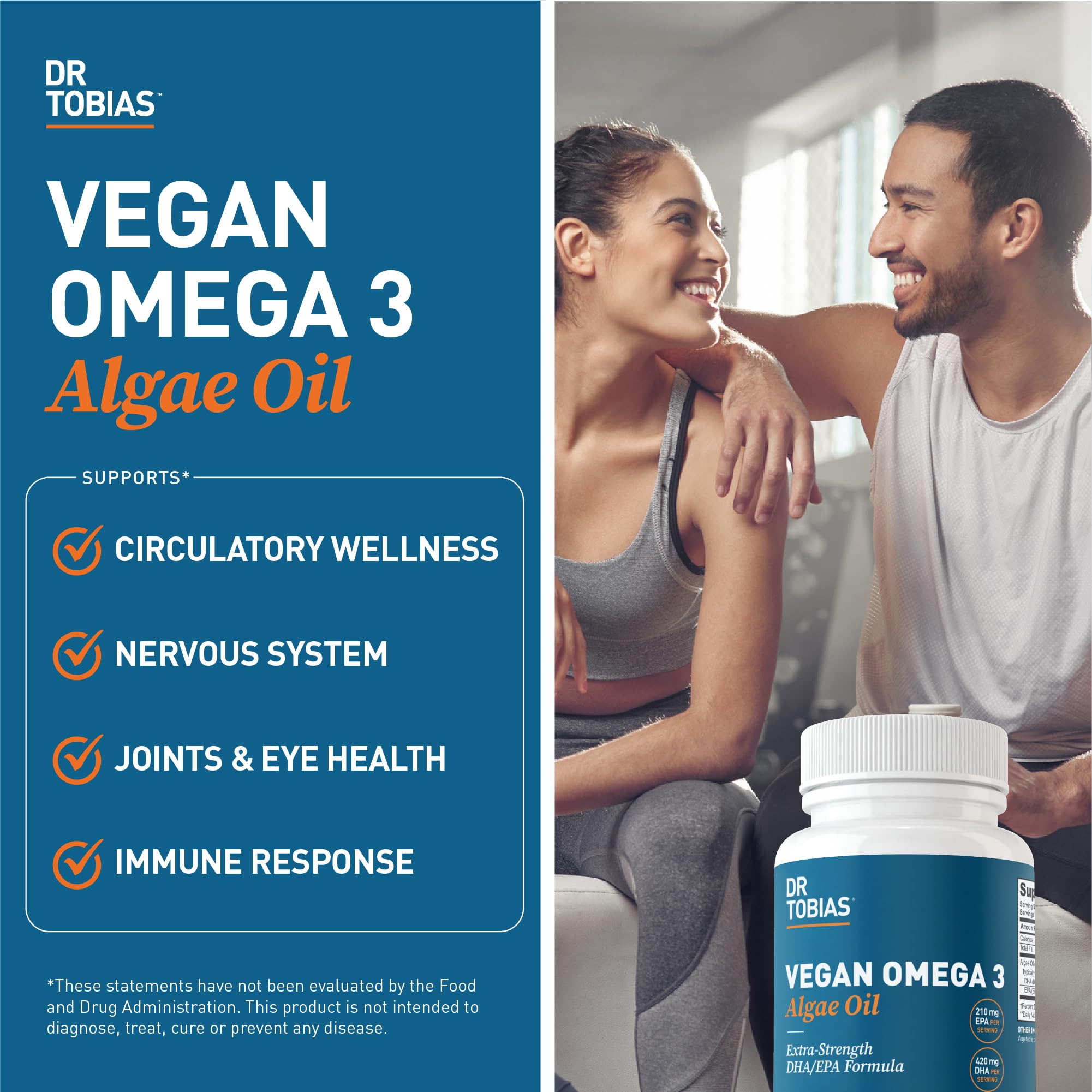 Dr. Tobias Vegan Omega 3 Algae Oil lemon flavour indication