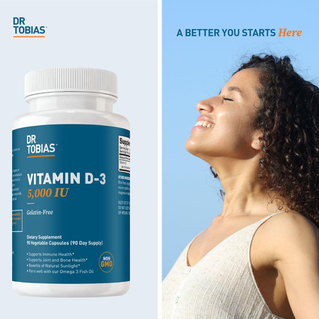 Dr. Tobias Vitamin D-3 5000 IU capsules packaging details