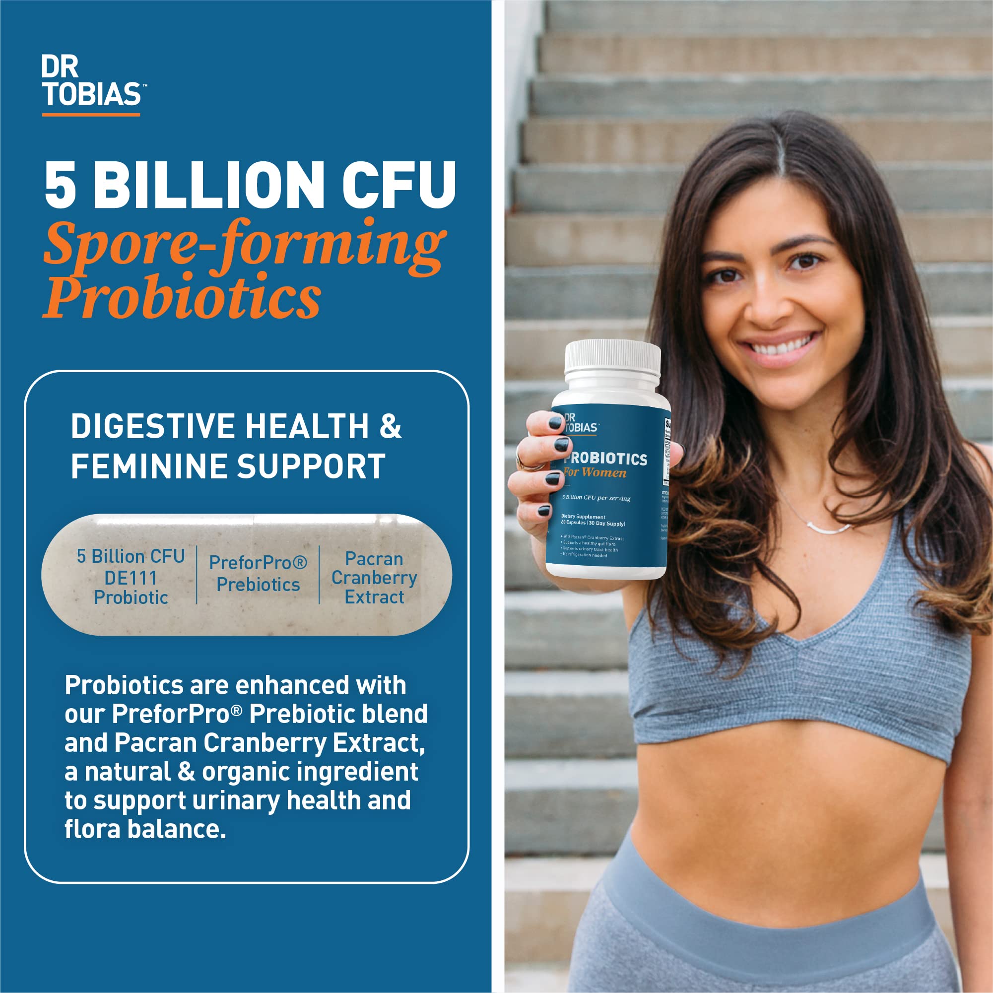 Dr. Tobias Women's Probiotics 5 Billion CFU side view