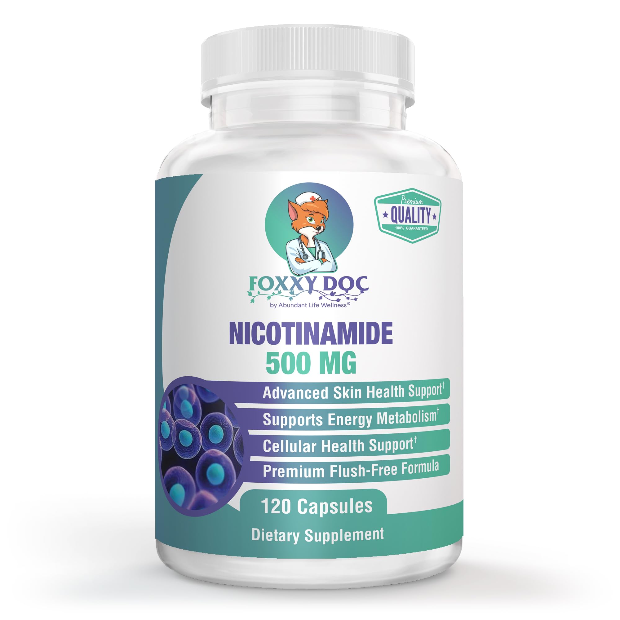Dr. Valerie Nelson Nicotinamide Vitamin B3 500mg supplement front view