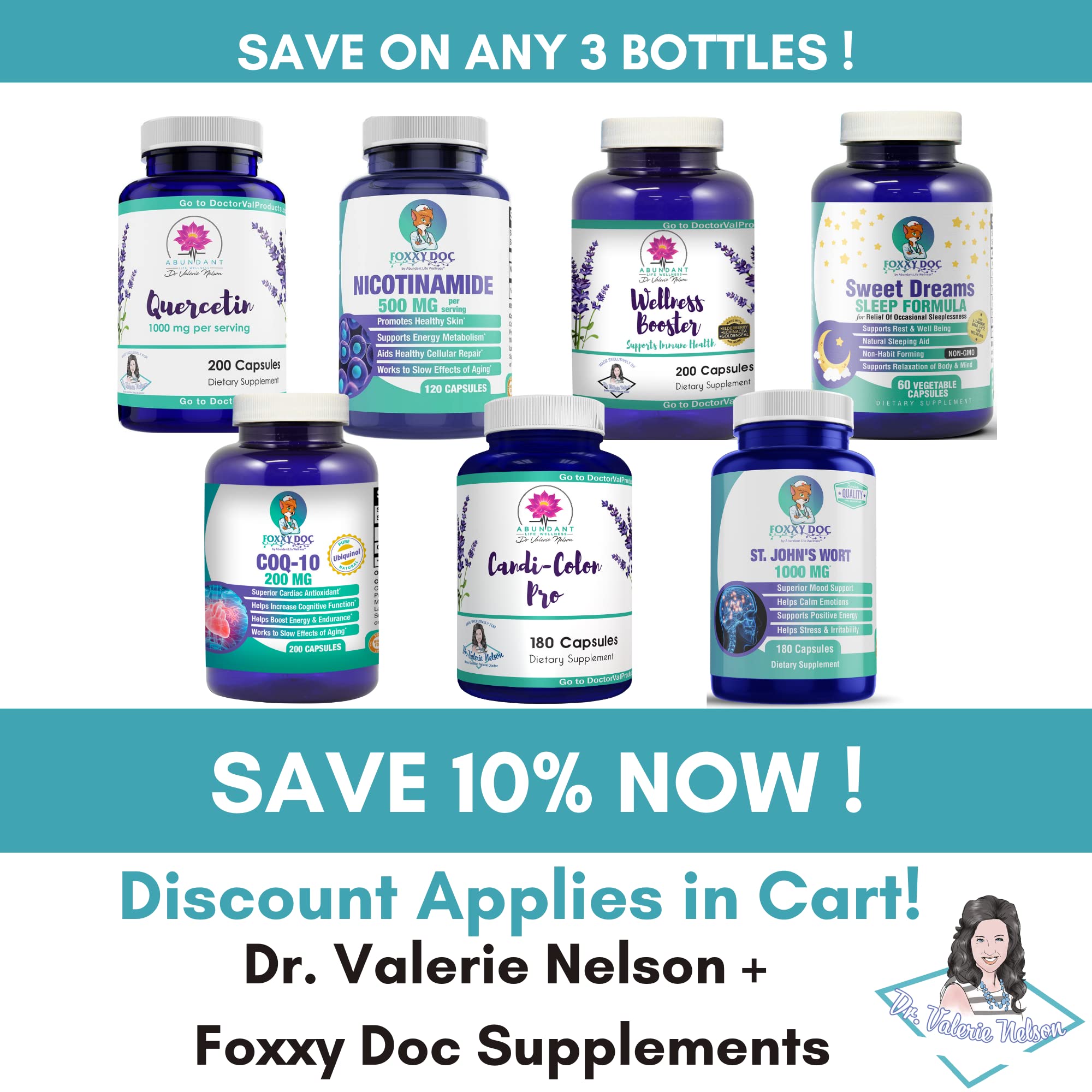 Dr. Valerie Nelson Nicotinamide Vitamin B3 500mg supplement ingredients close-up