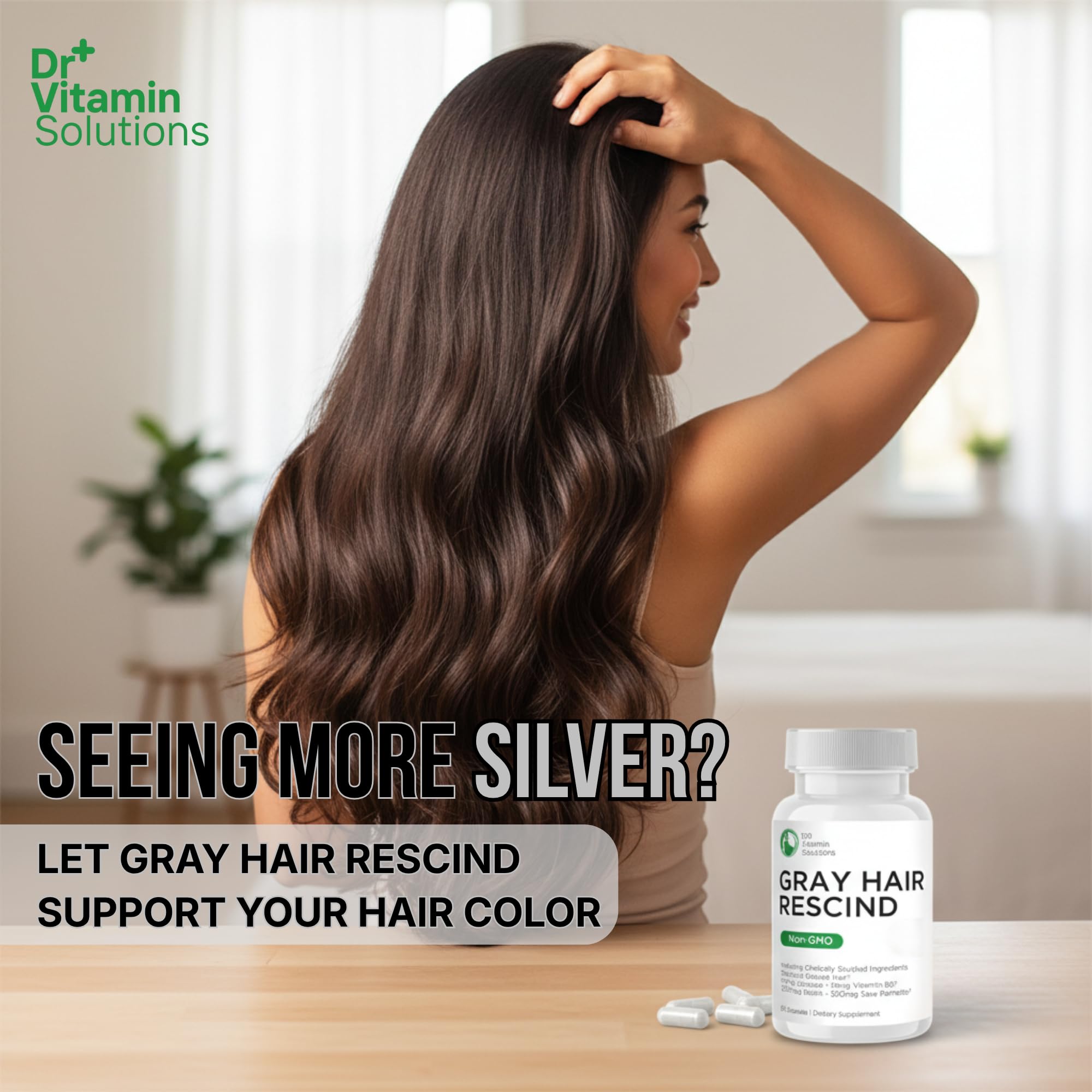 DR VITAMIN SOLUTIONS Gray Hair Rescind 60 Capsules lifestyle scene