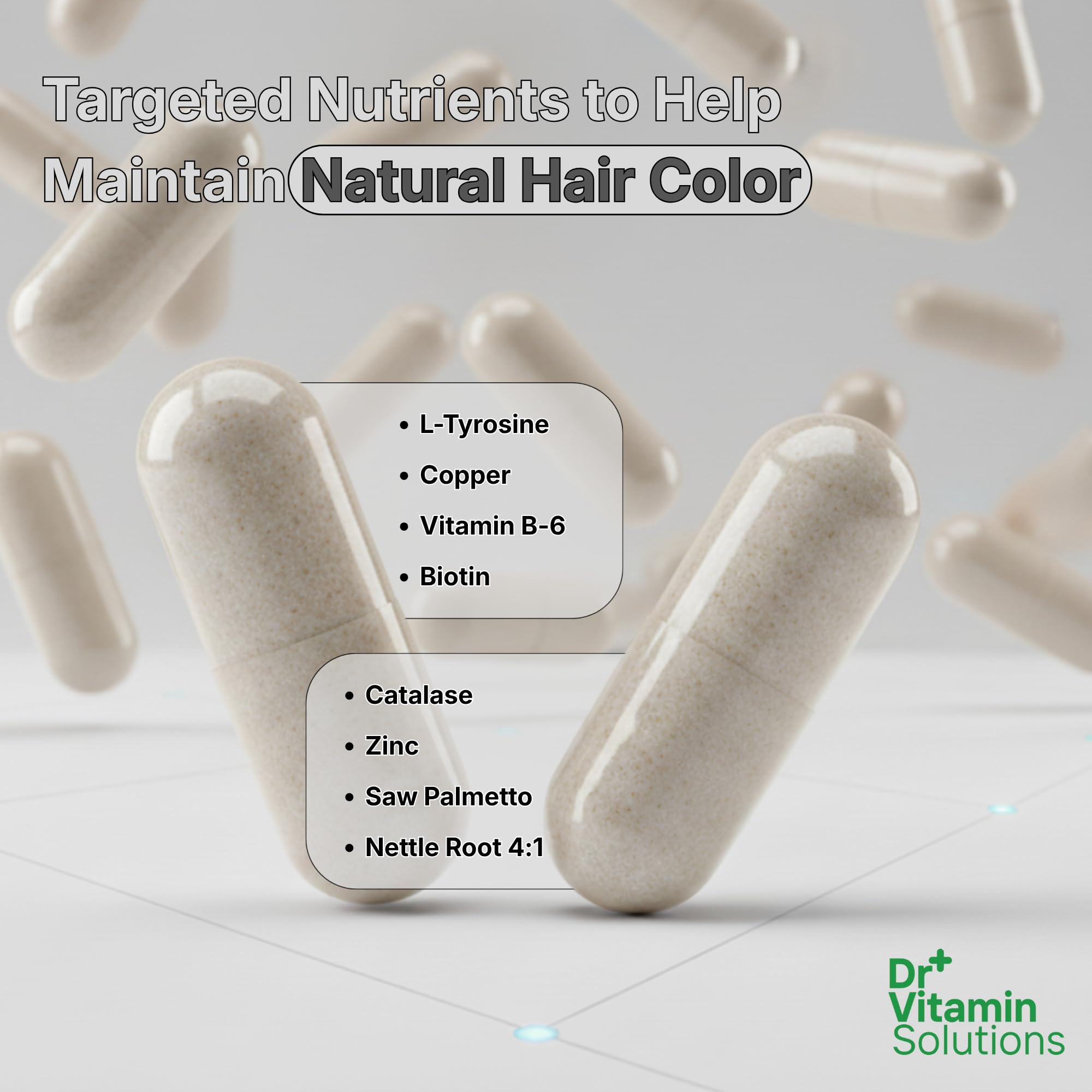 DR VITAMIN SOLUTIONS Gray Hair Rescind 60 Capsules packaging details
