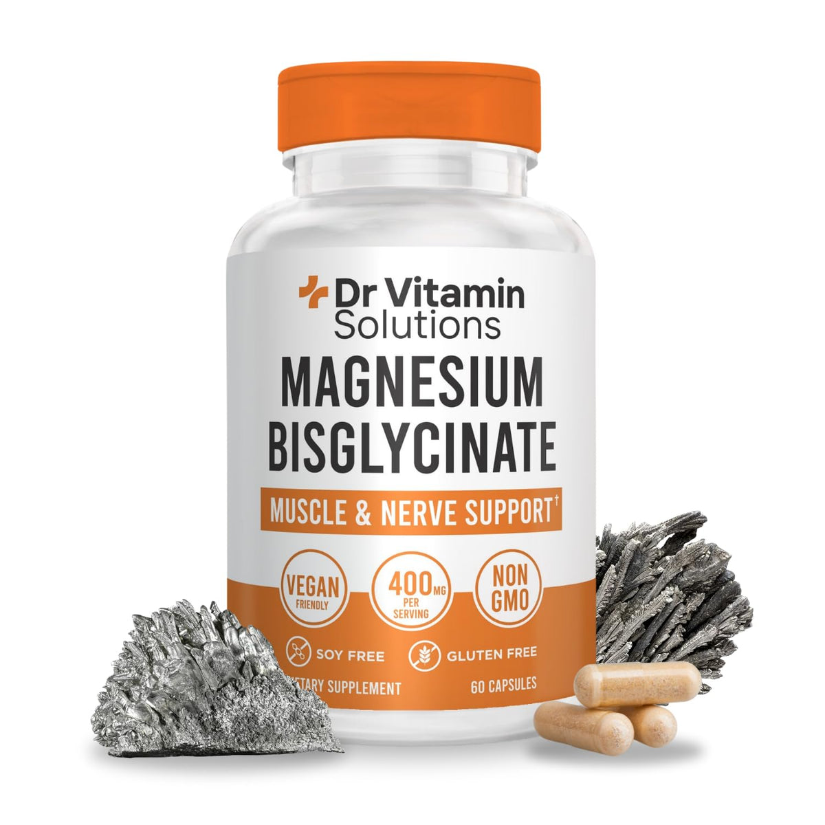 DR VITAMIN SOLUTIONS Magnesium Bisglycinate Chelate 400mg front view