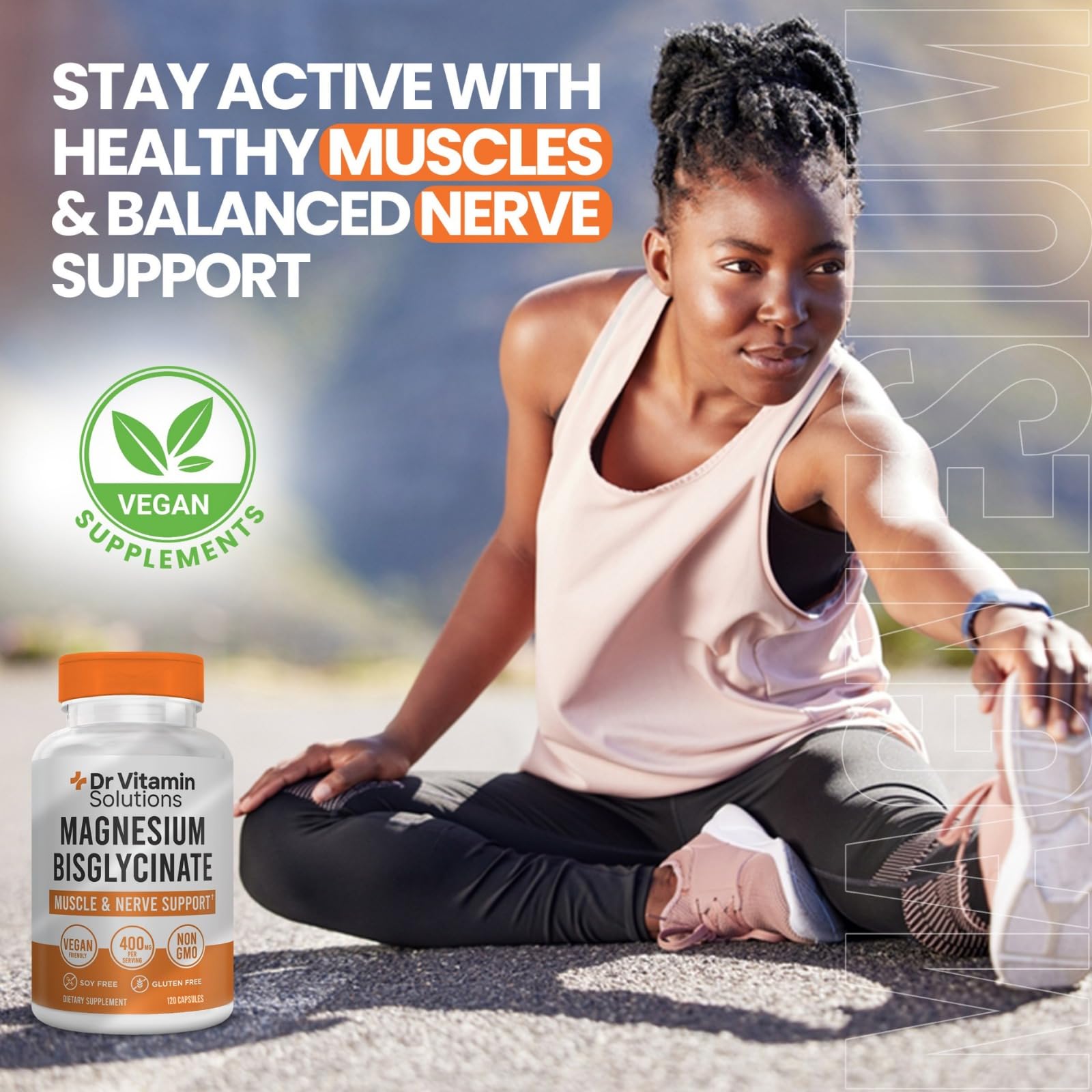 DR VITAMIN SOLUTIONS Magnesium Bisglycinate Chelate capsules in hand