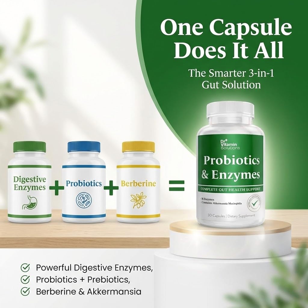 DR VITAMIN SOLUTIONS Multi-Enzyme Capsules packaging dimensions