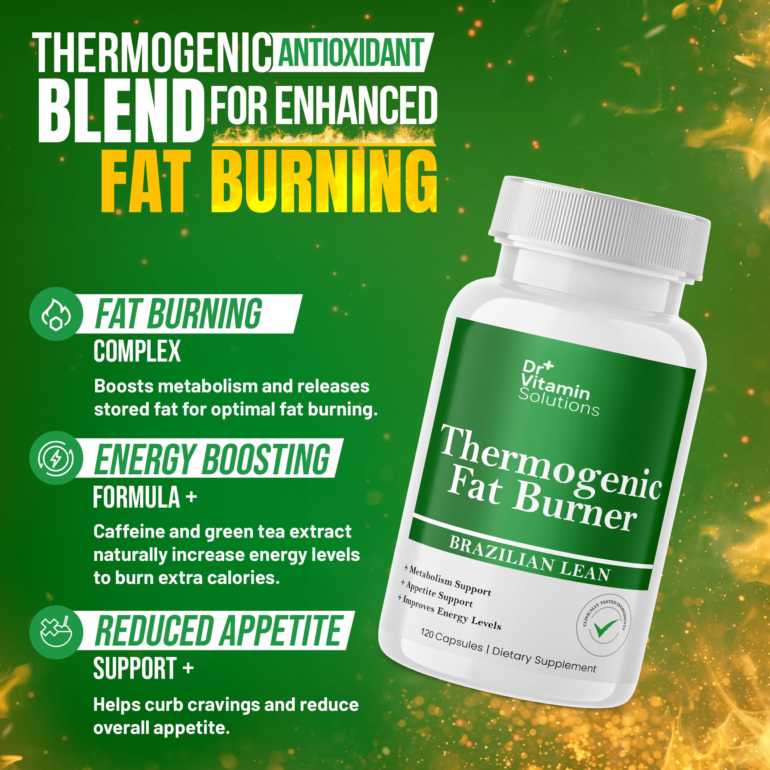 DR VITAMIN SOLUTIONS Thermogenic Belly Fat Burner capsule close-up