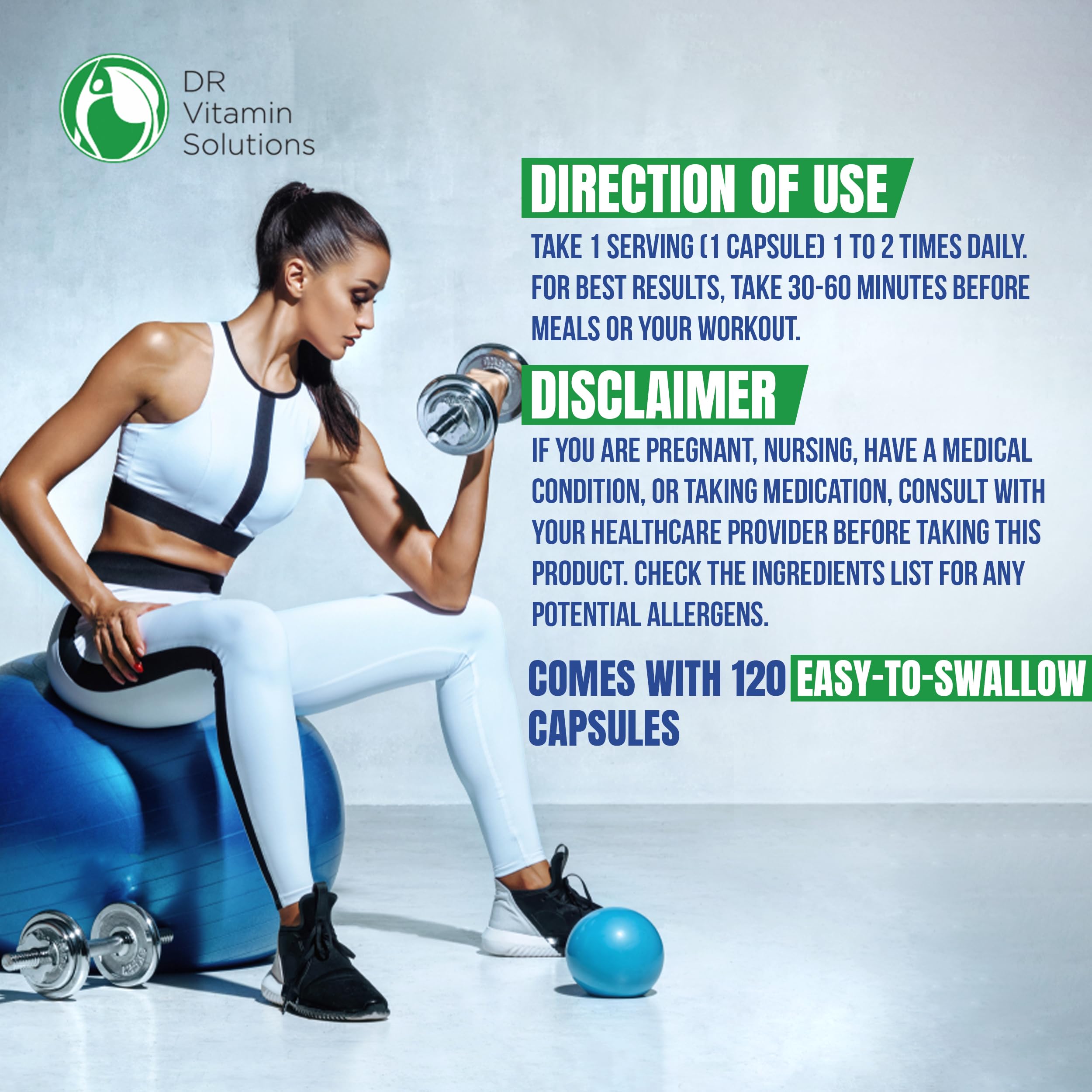 DR VITAMIN SOLUTIONS Thermogenic Belly Fat Burner in a fitness setting