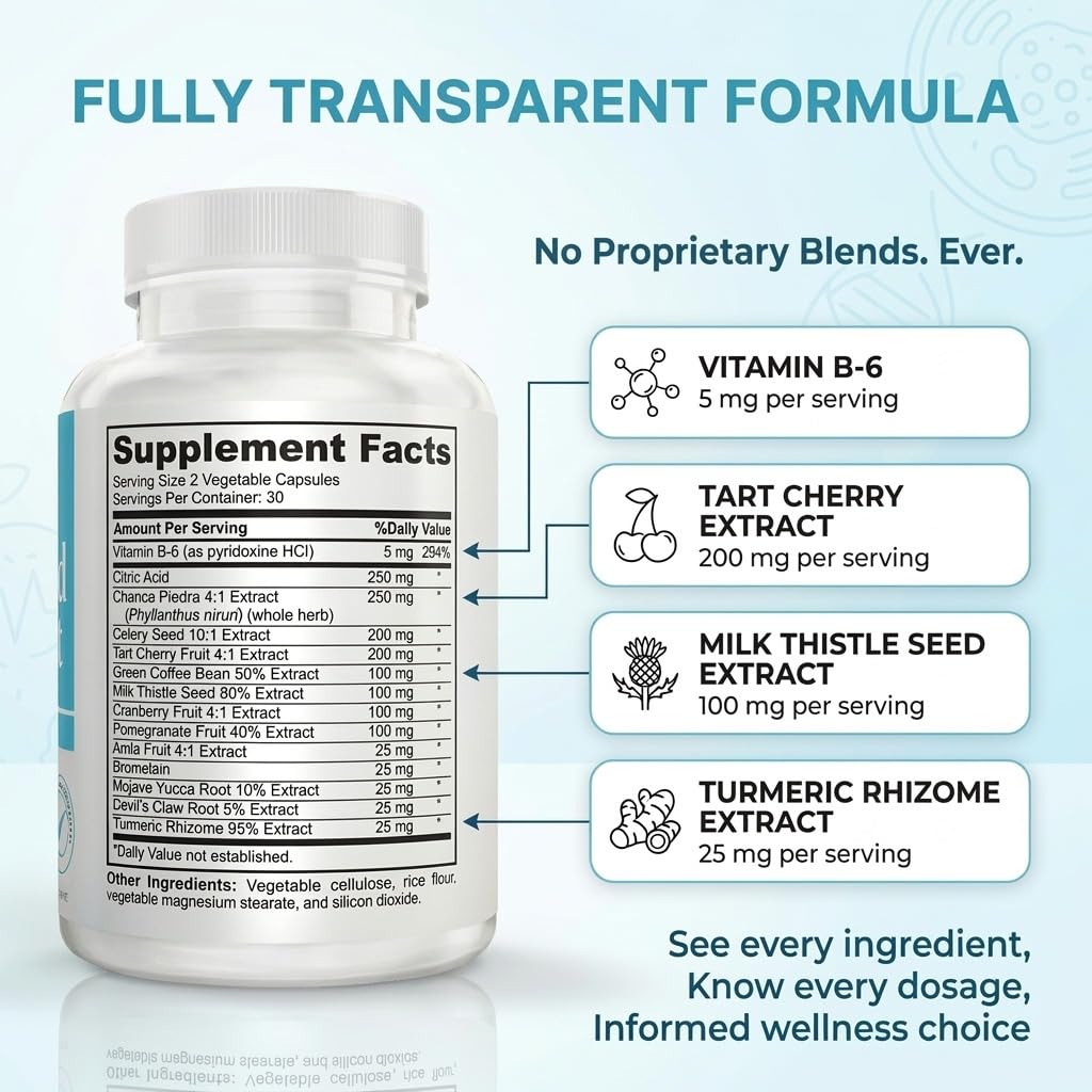 DR VITAMIN SOLUTIONS Uric Acid Support bottle side view