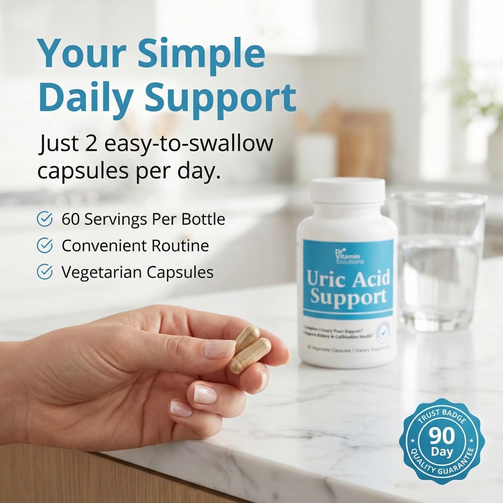 DR VITAMIN SOLUTIONS Uric Acid Support bottle with measuring spoon