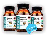 DR WAKDE's Varuna Bark Capsules 500mg displayed with herbs
