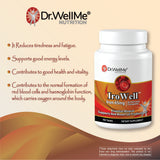 DR WELLME NUTRITION Iron Supplement 68g capsules in a hand