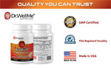 DR WELLME NUTRITION Iron Supplement 68g packaging on a wooden table