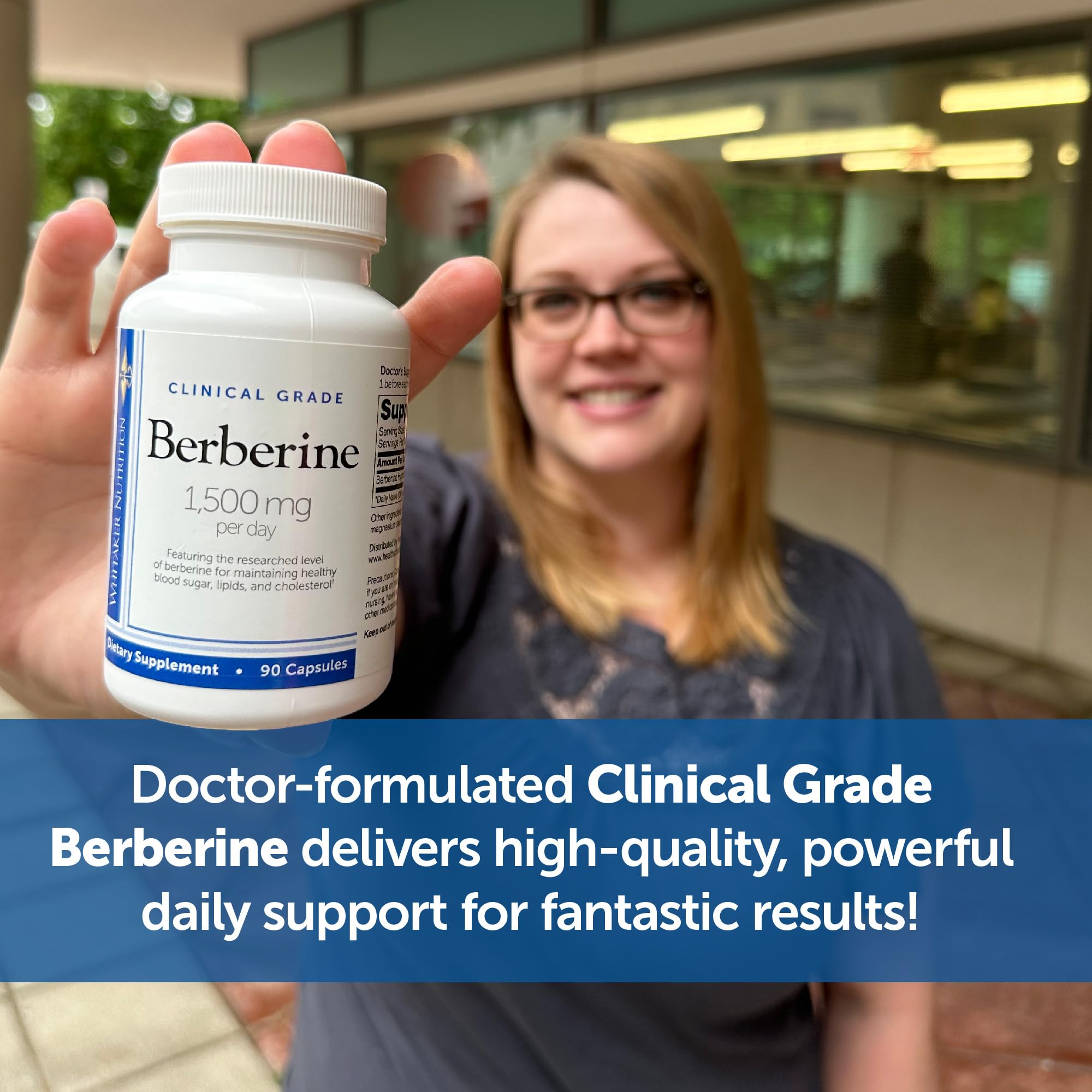 DR.WHITAKER Clinical Grade Berberine 1500mg capsules with a measuring spoon