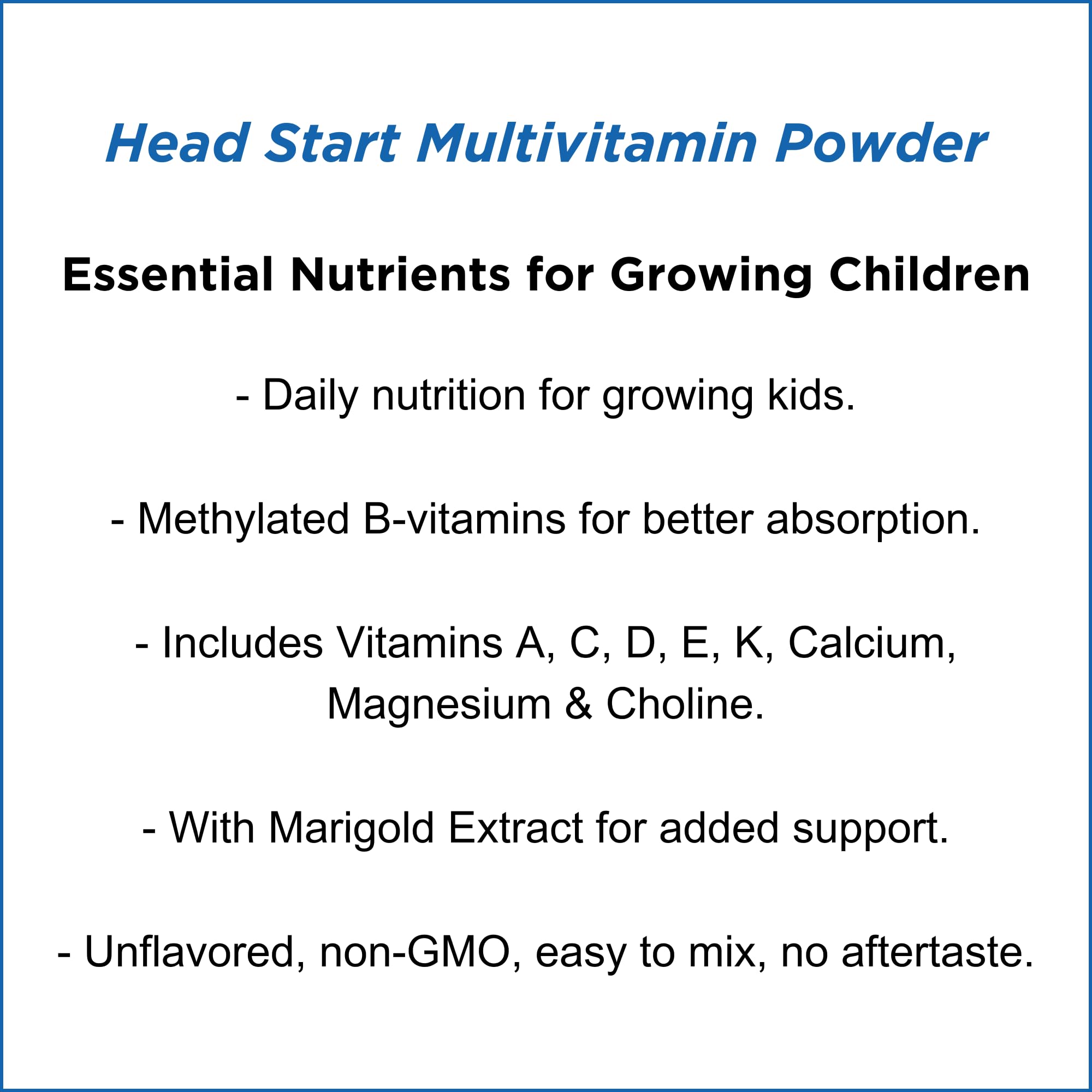 Dr. Wholeness Head Start Multivitamin Powder spoonful on a wooden table