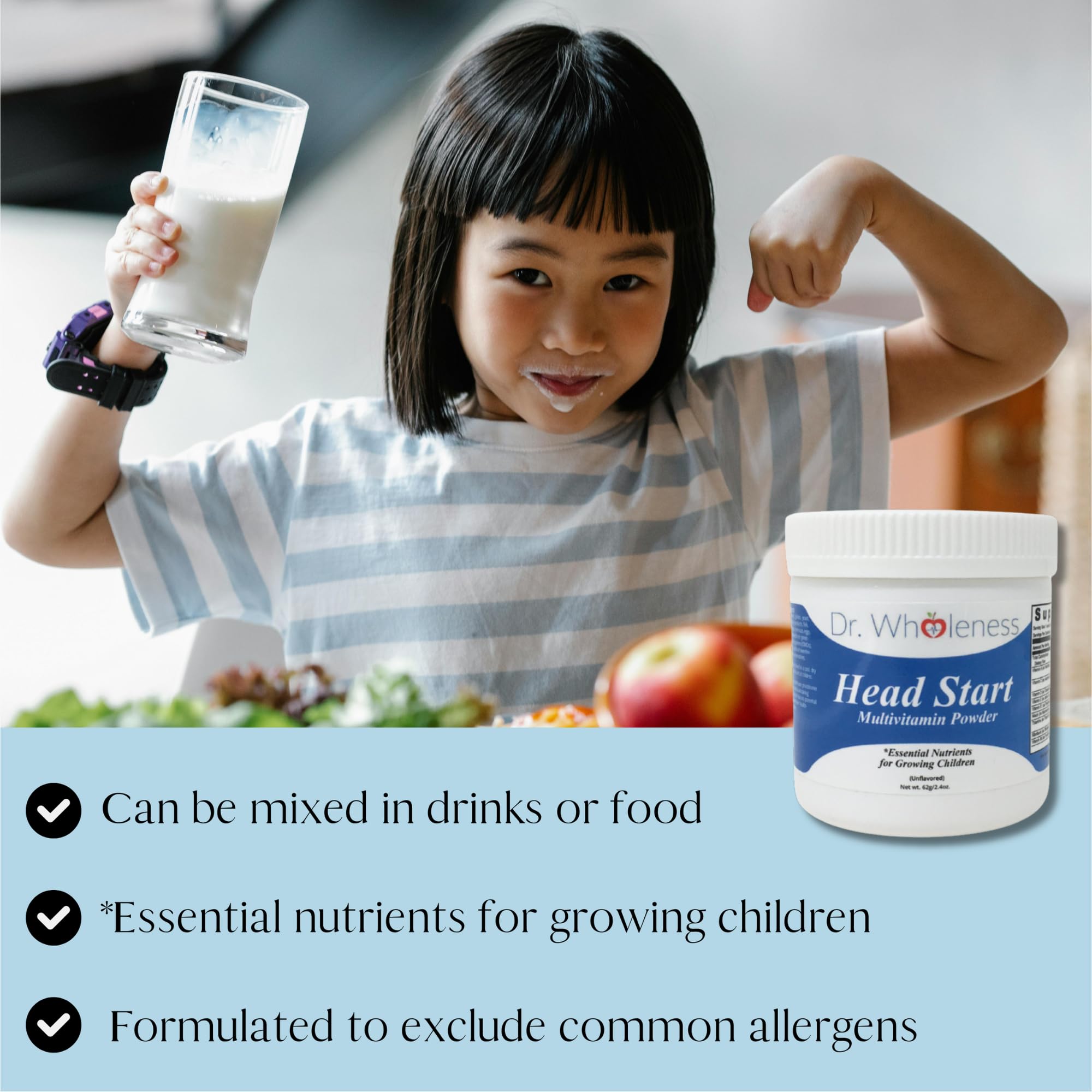 Dr. Wholeness Head Start Multivitamin Powder with fruits and vegetables