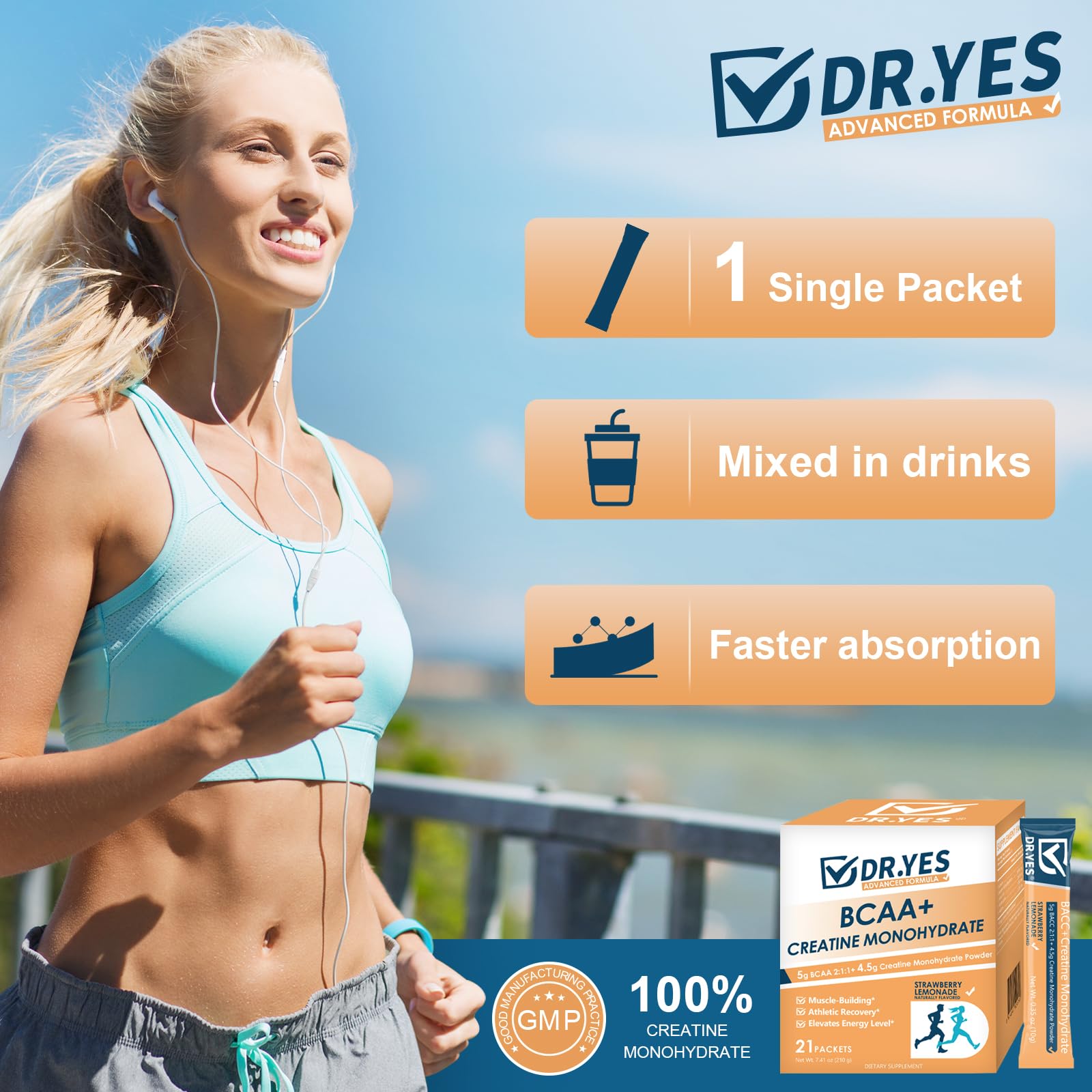 DR YES Creatine Monohydrate Powder packaging