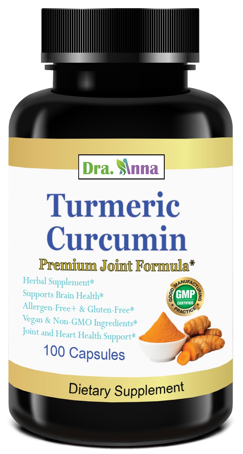 DRA. ANNA Turmeric Curcumin Capsules 900 mg bottle front view