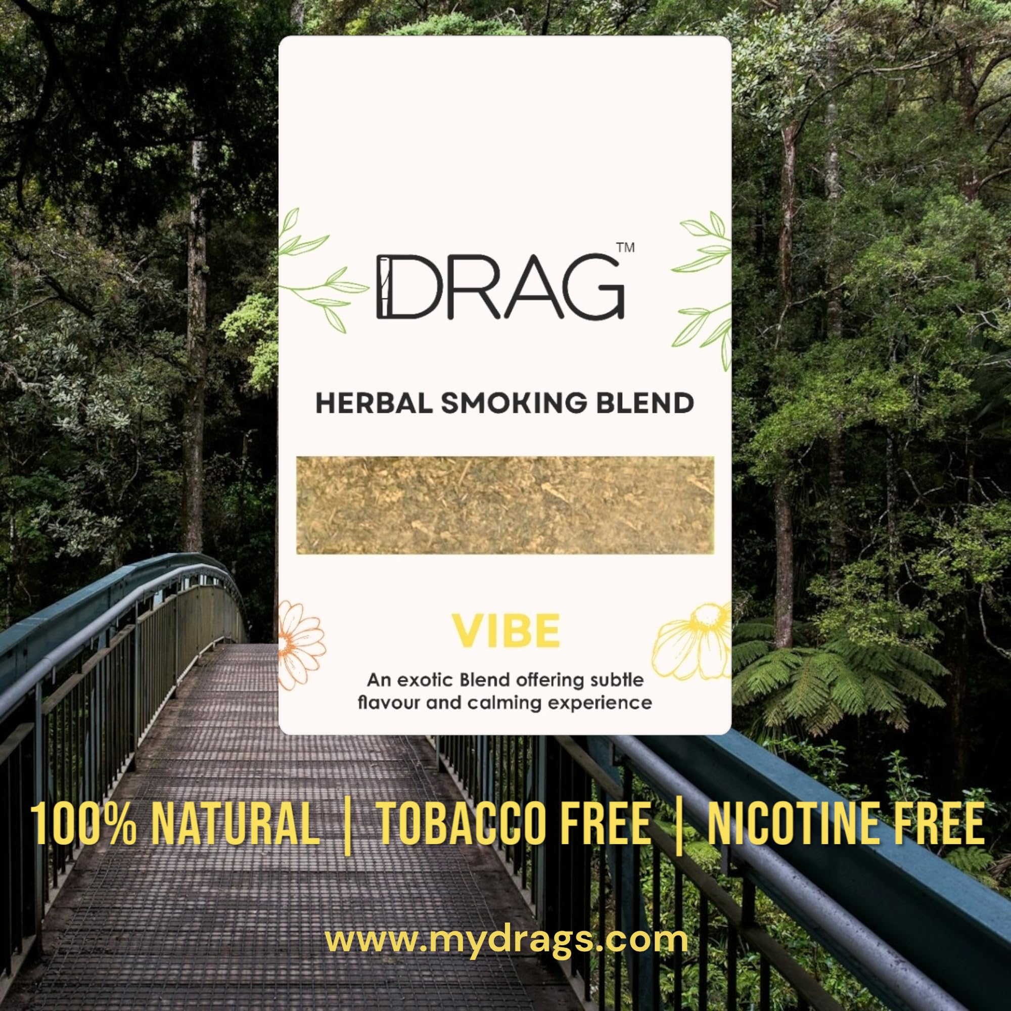 Drag Chamomile Flower Herbal Blend 9g displayed with dried chamomile flowers
