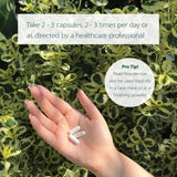 Dragon Herbs Pearl Powder Capsules on a wooden table with natural light