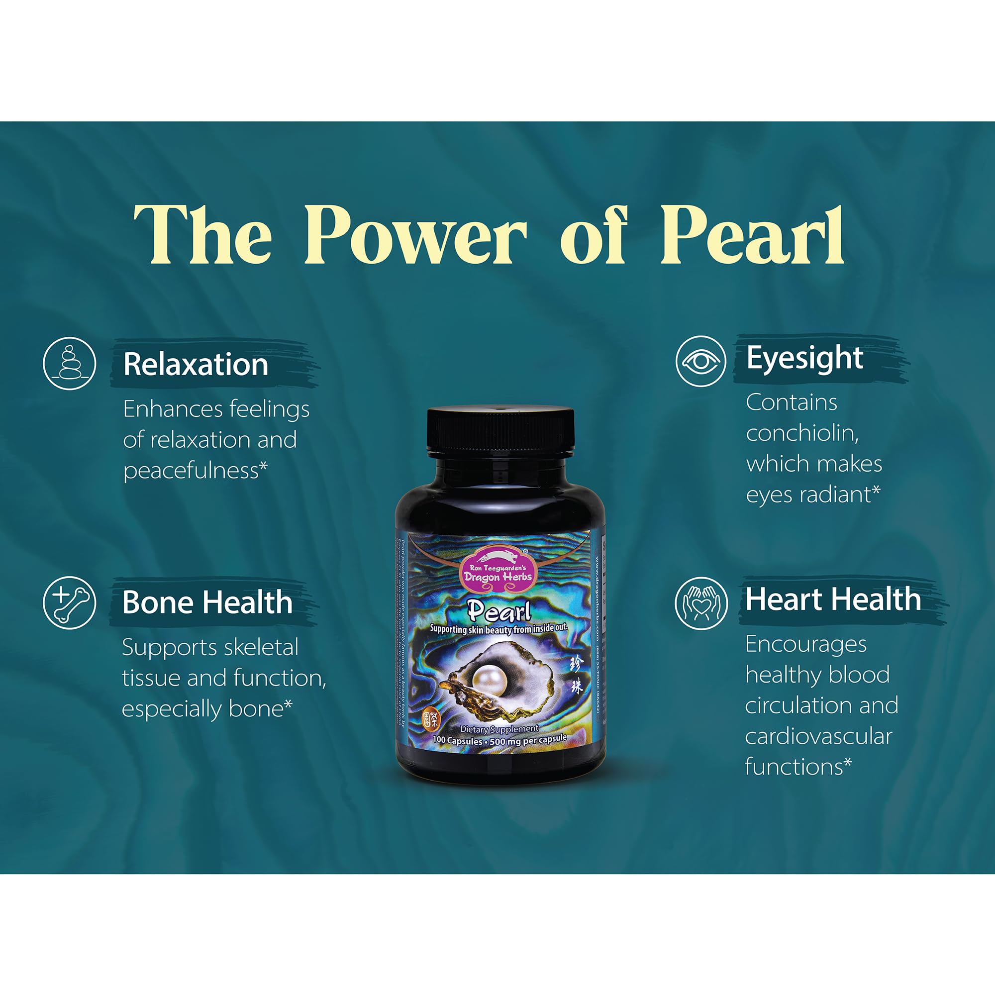 Dragon Herbs Pearl Powder Capsules opened to show loose pearl powder