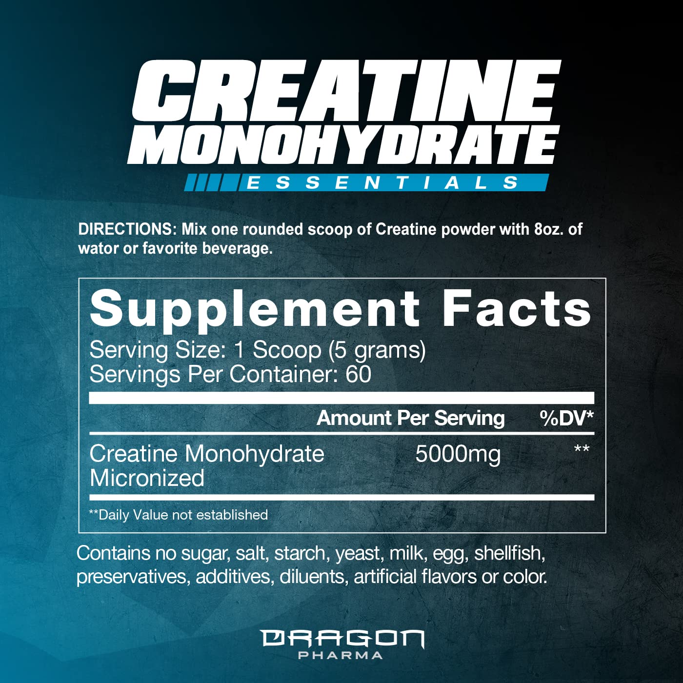 DRAGON PHARMA Creatine Monohydrate 300g side view