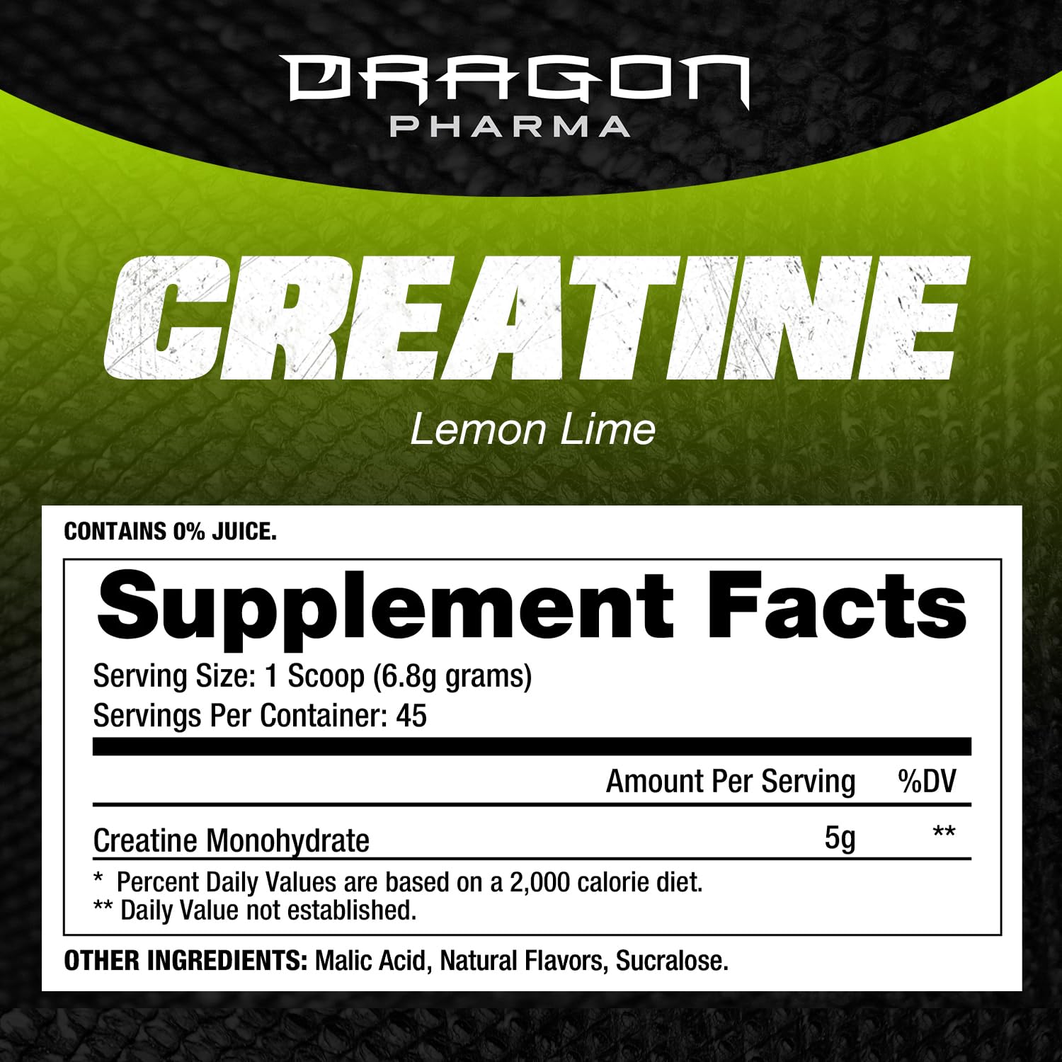 DRAGON PHARMA Creatine Monohydrate 306g packaging