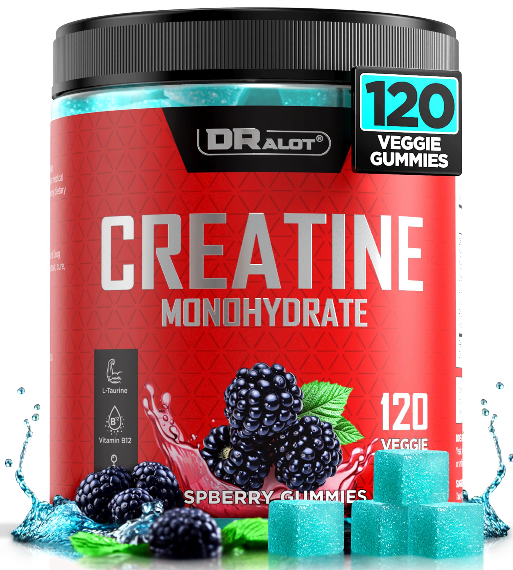 Dralot Nutrition Creatine Monohydrate Gummies front view with packaging