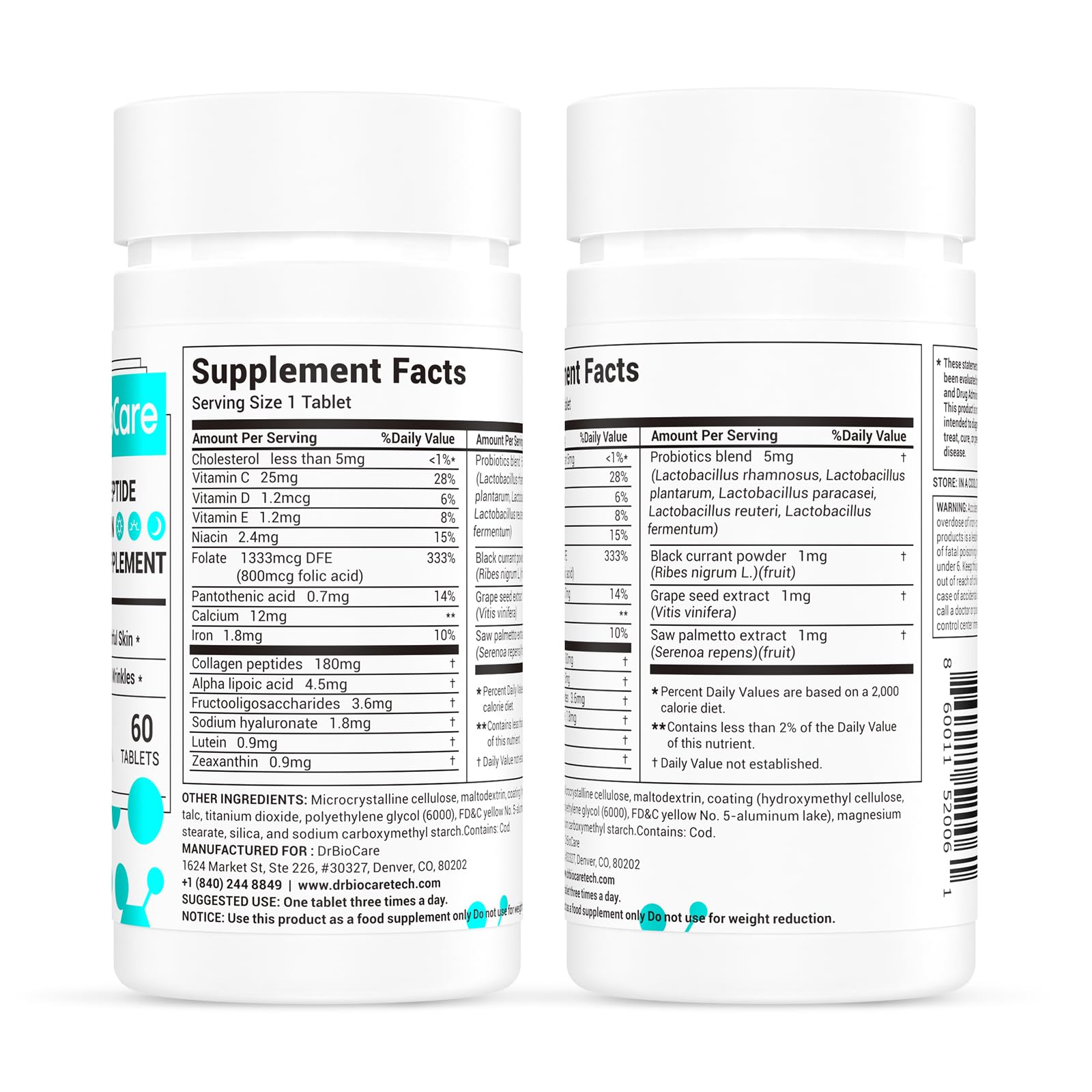 DrBioCare Blended Vitamin & Mineral Supplement with a glass of water