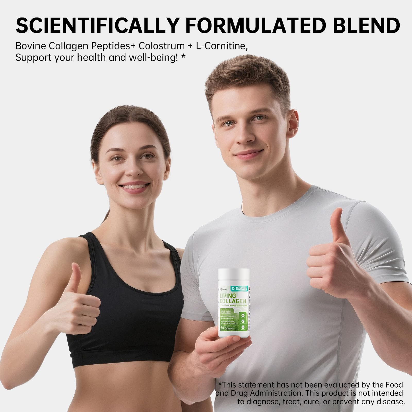 DrBioCare Collagen Supplement packaging on a wooden table