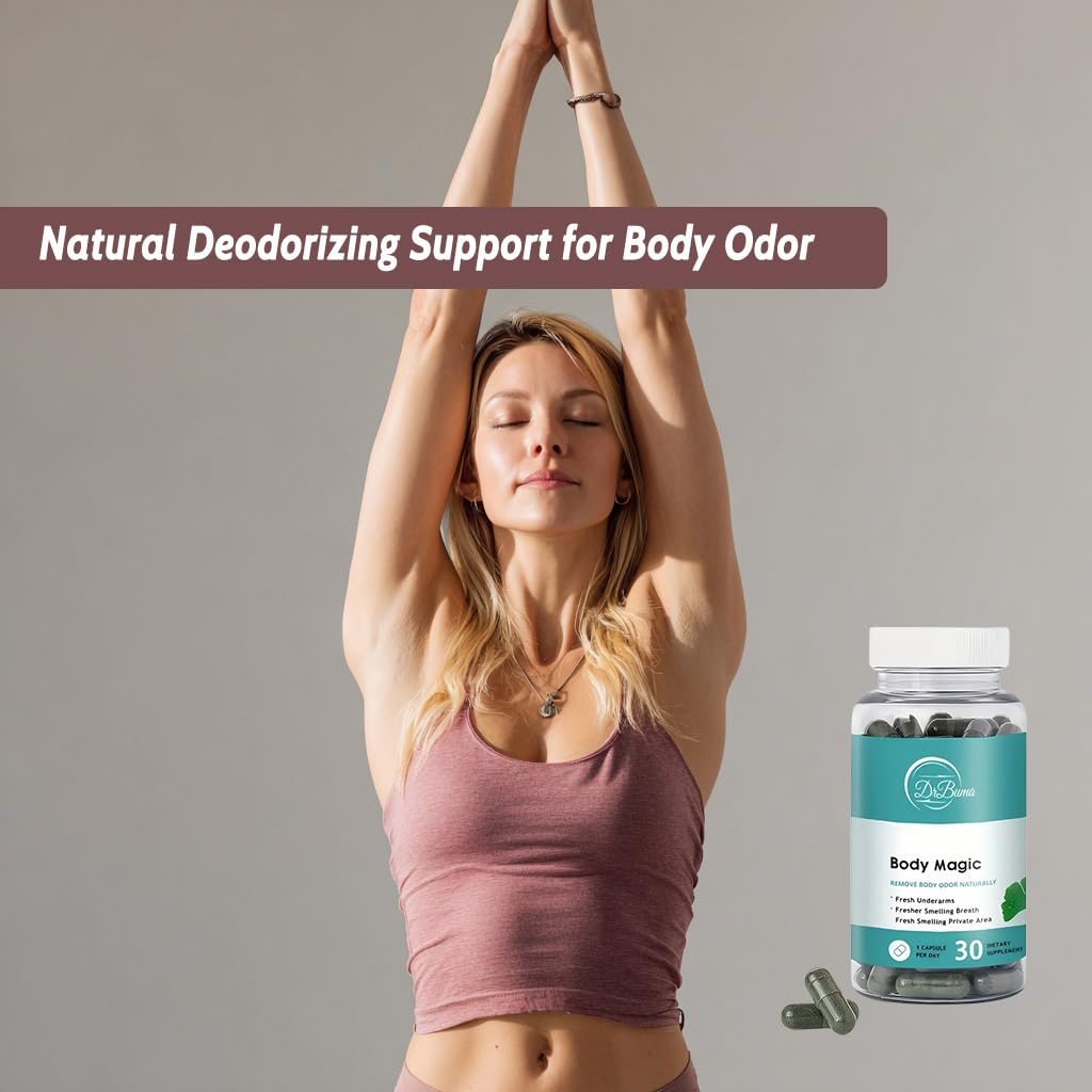DrBuma Chlorophyll Capsules 300mg bottle with travel setting