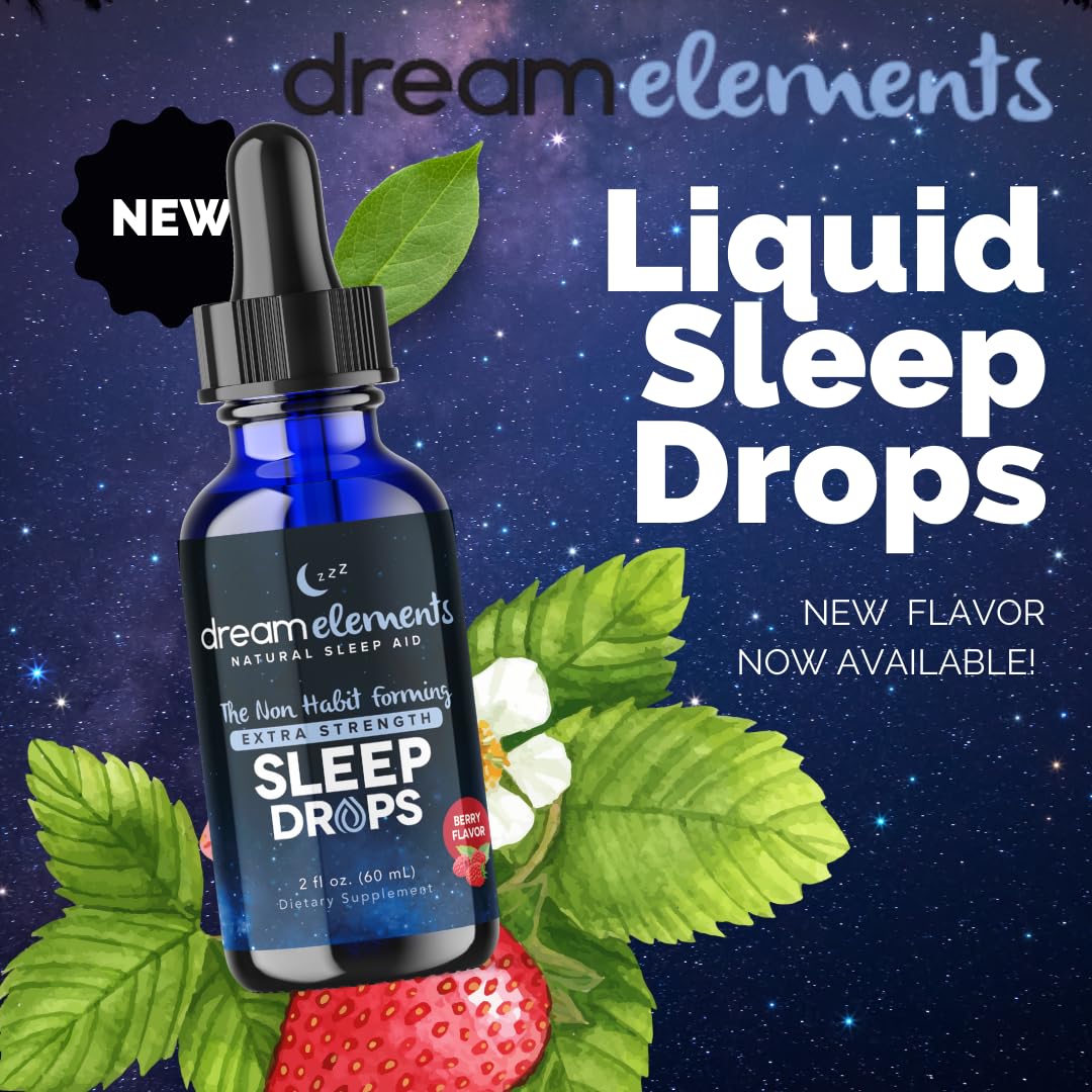 Dream Elements Liquid Sleep Drops 2oz bottle back view