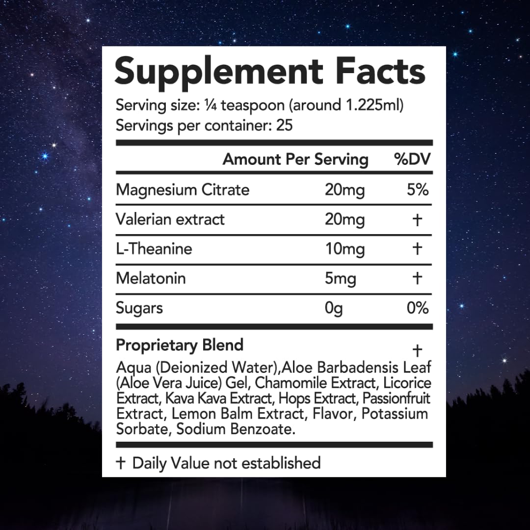 Dream Elements Liquid Sleep Drops 2oz bottle side view