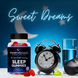 Dream Elements Sleep Gummies with fruits background