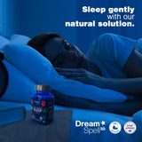 Dream Spell 3D Natural-Based Sleep Aid with a glass of water