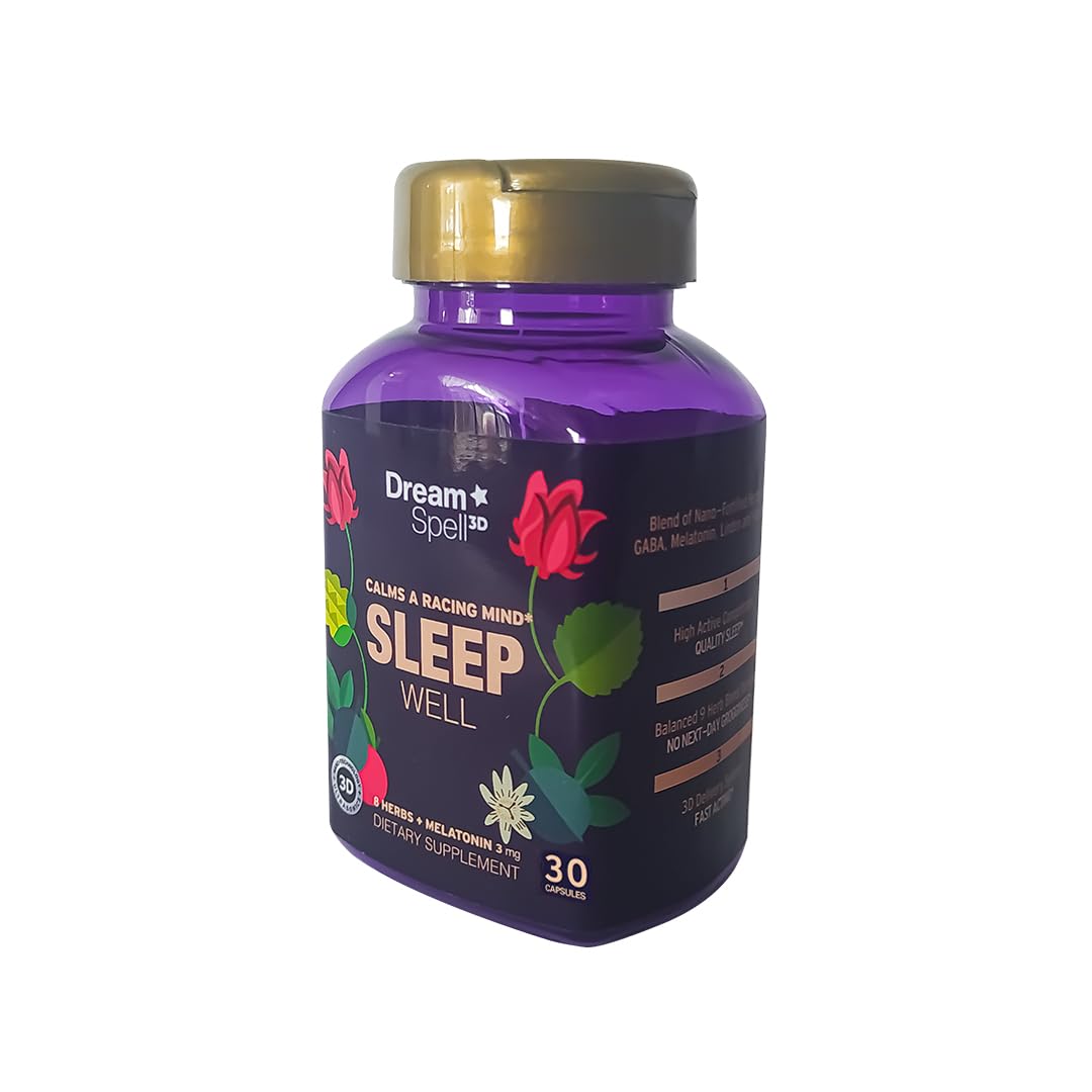 Dream Spell Natural Sleep Aid capsule bottle side view