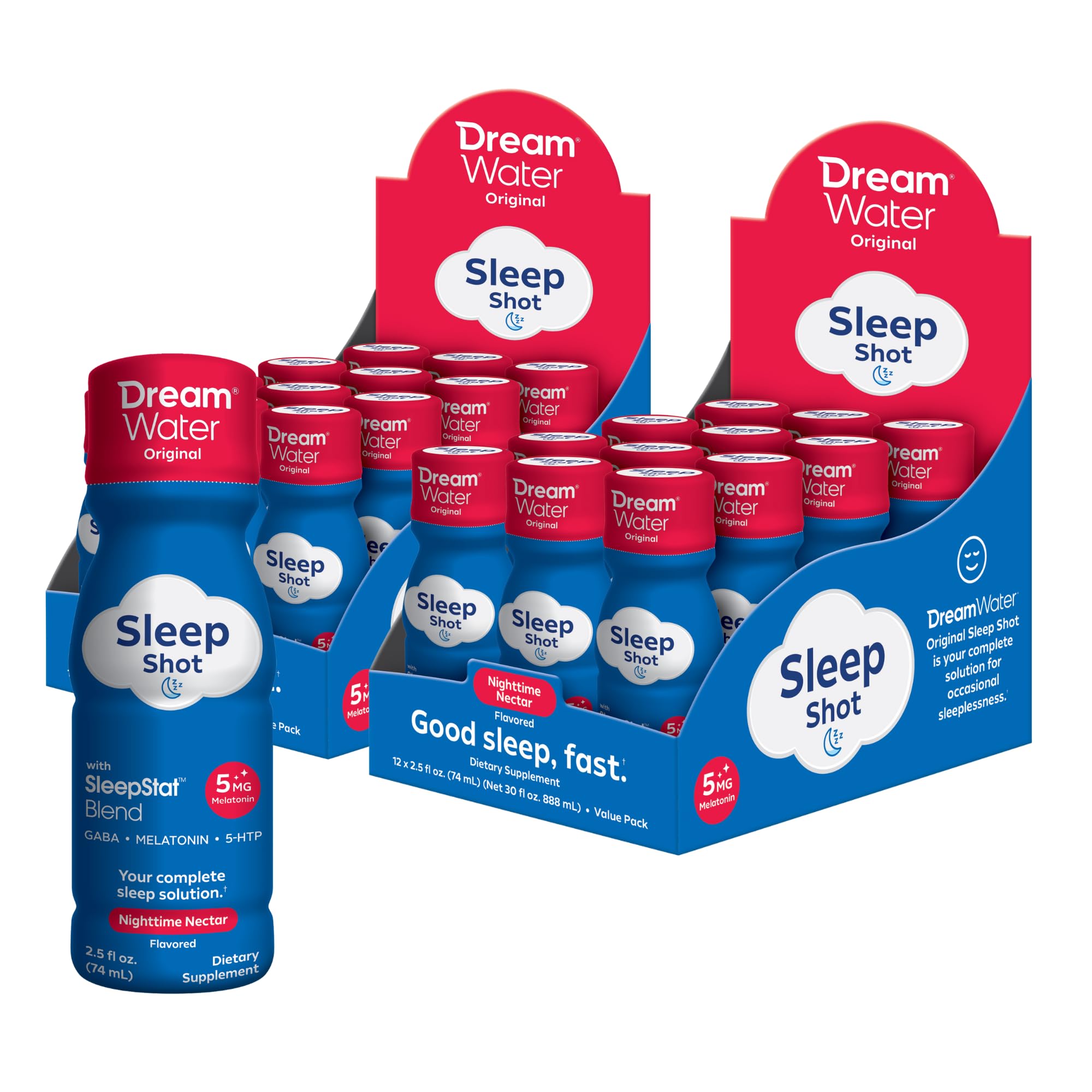 Dream Water Nighttime Nectar Sleep Aid Supplement Drink 24-pack front view
